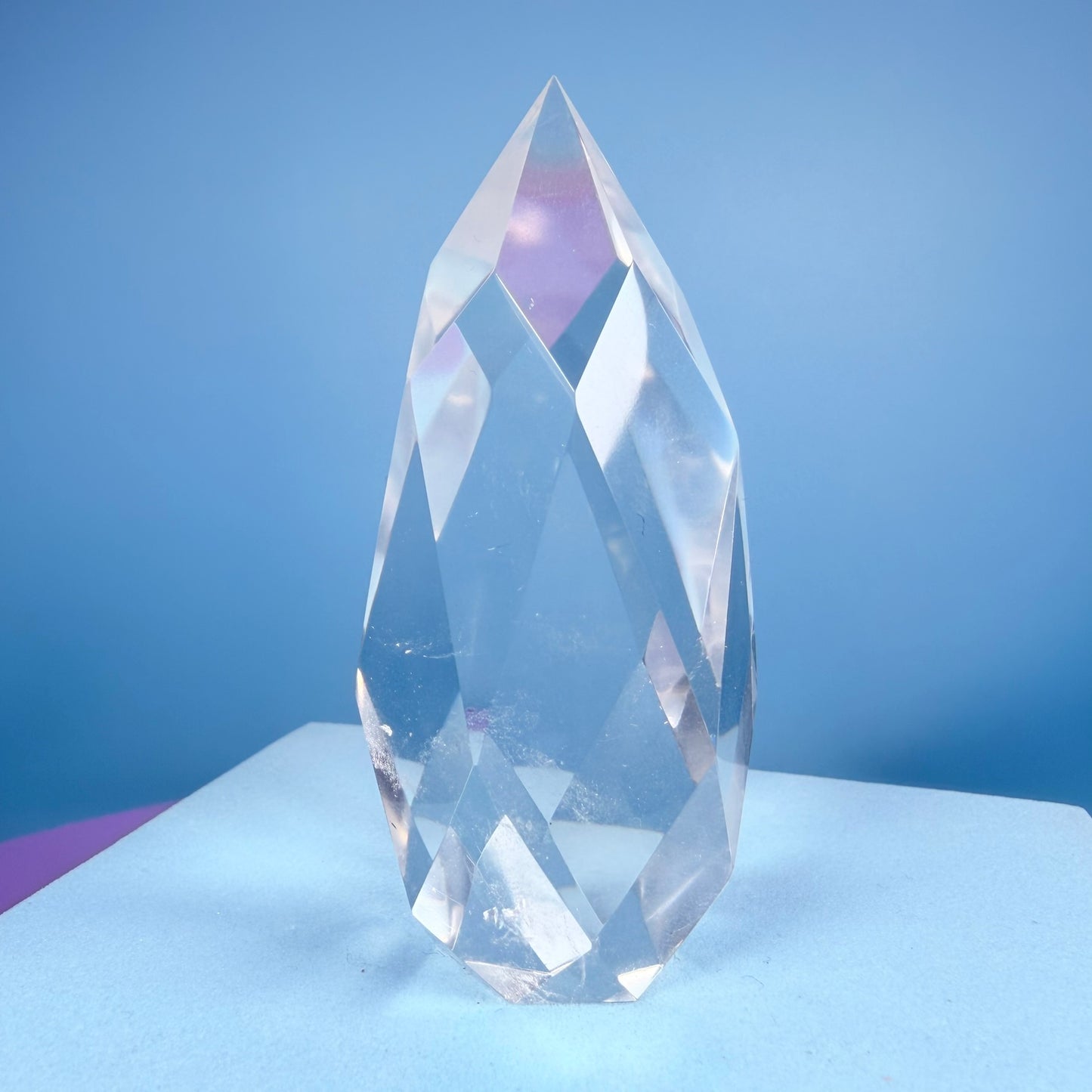 Clear Quartz Faceted Flame Small Freeform