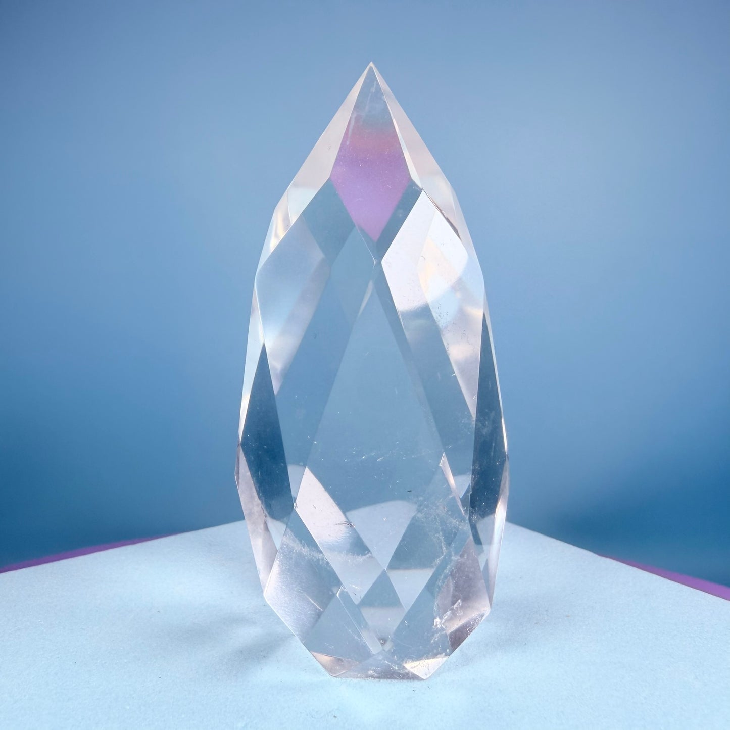 Clear Quartz Faceted Flame Small Freeform