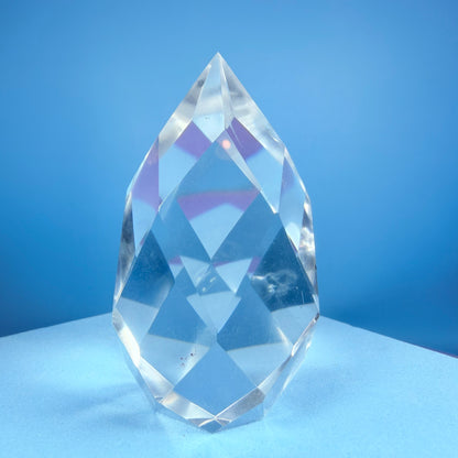 Clear Quartz Faceted Flame Small Freeform