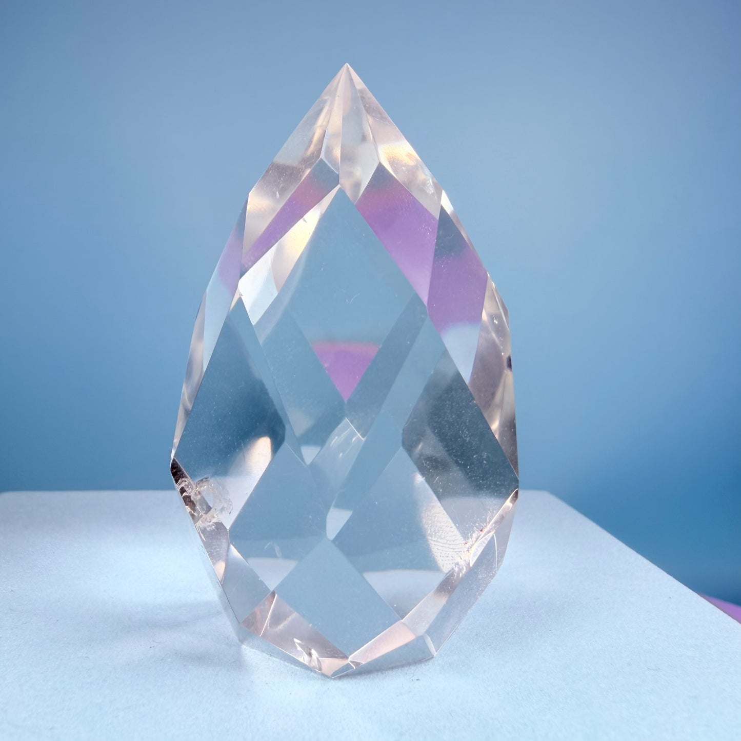 Clear Quartz Faceted Flame Small Freeform