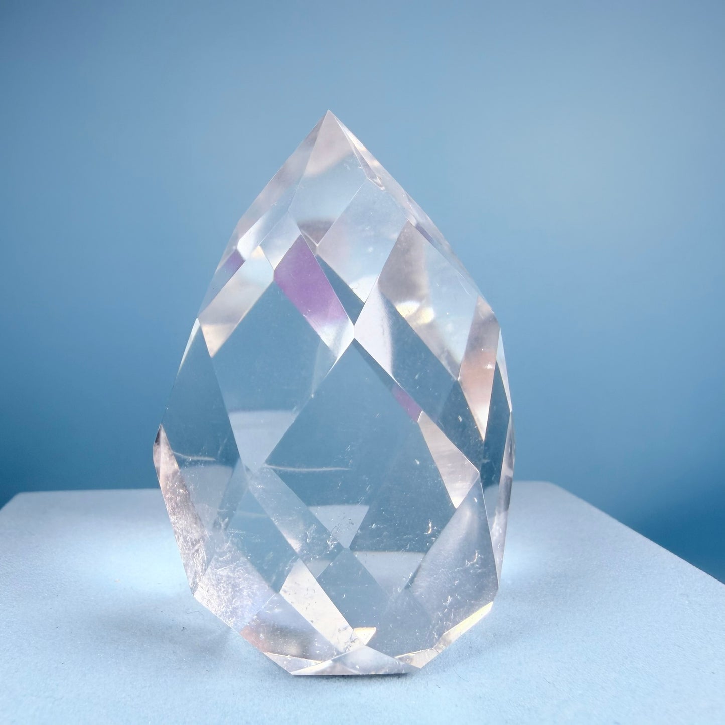 Clear Quartz Faceted Flame Small Freeform