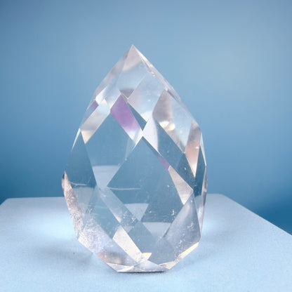 Clear Quartz Faceted Flame Small Freeform