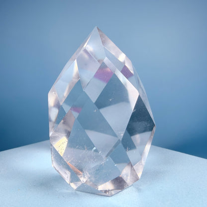 Clear Quartz Faceted Flame Small Freeform