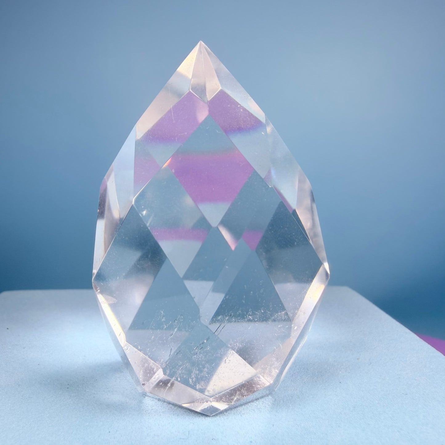 Clear Quartz Faceted Flame Small Freeform