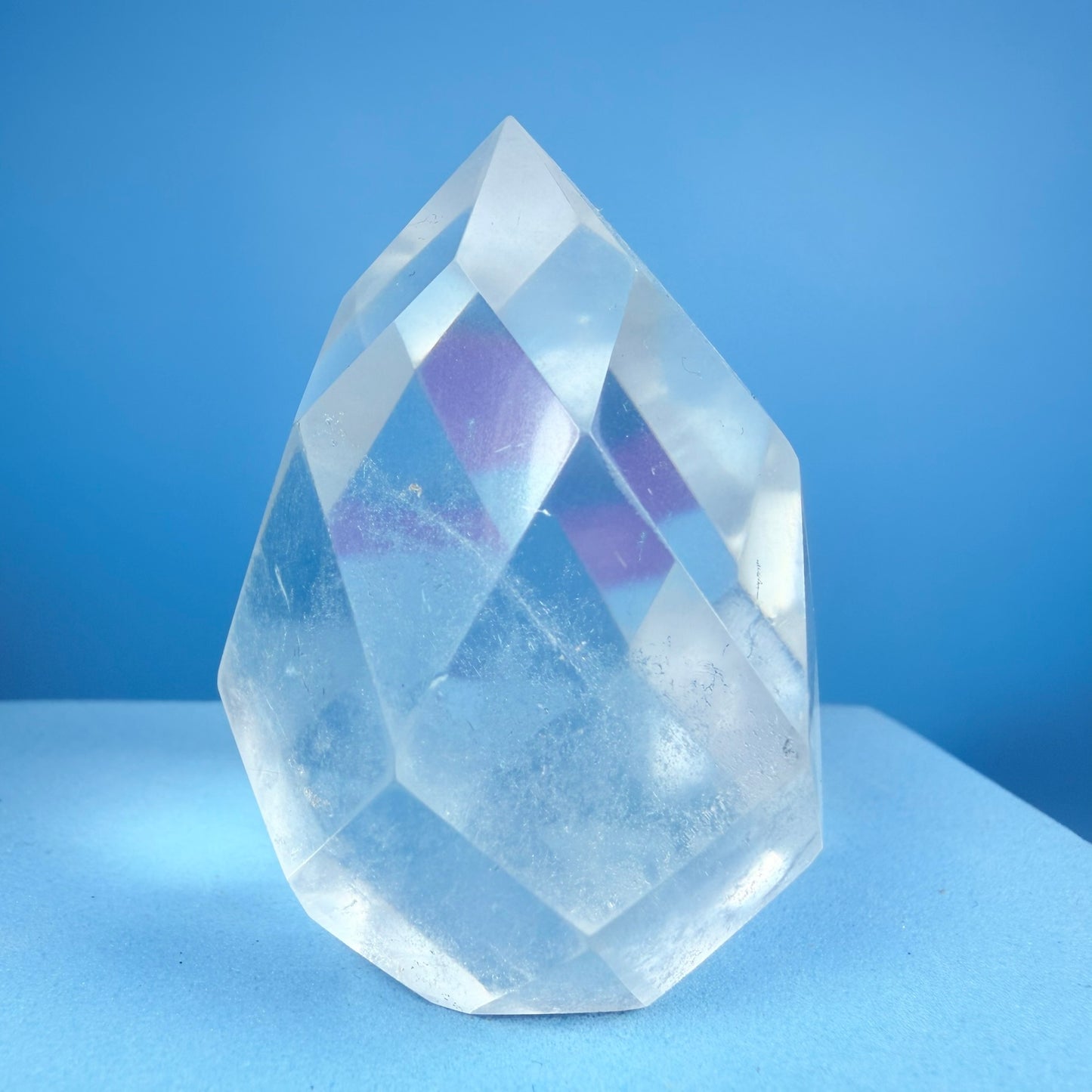 Clear Quartz Faceted Flame Small Freeform