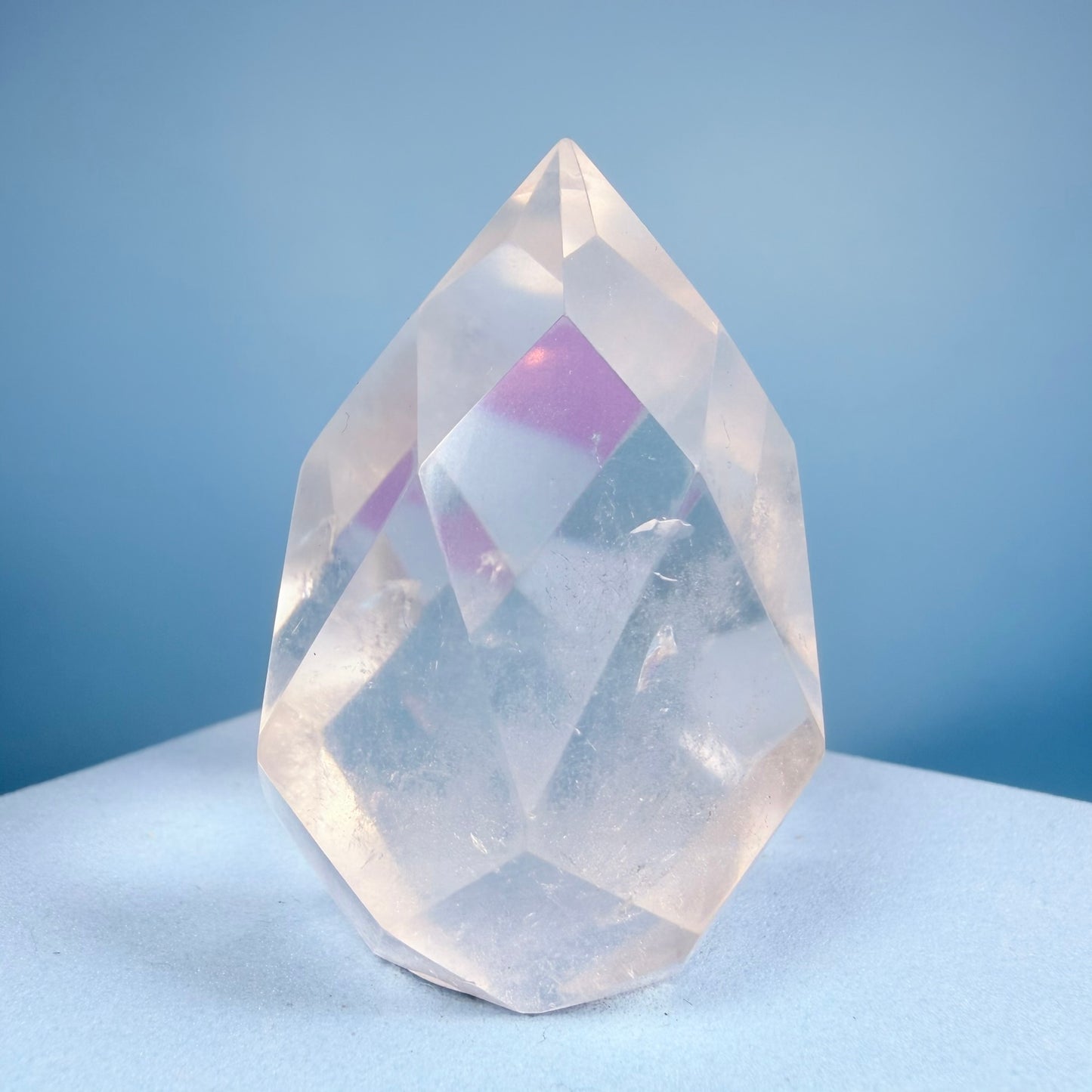 Clear Quartz Faceted Flame Small Freeform