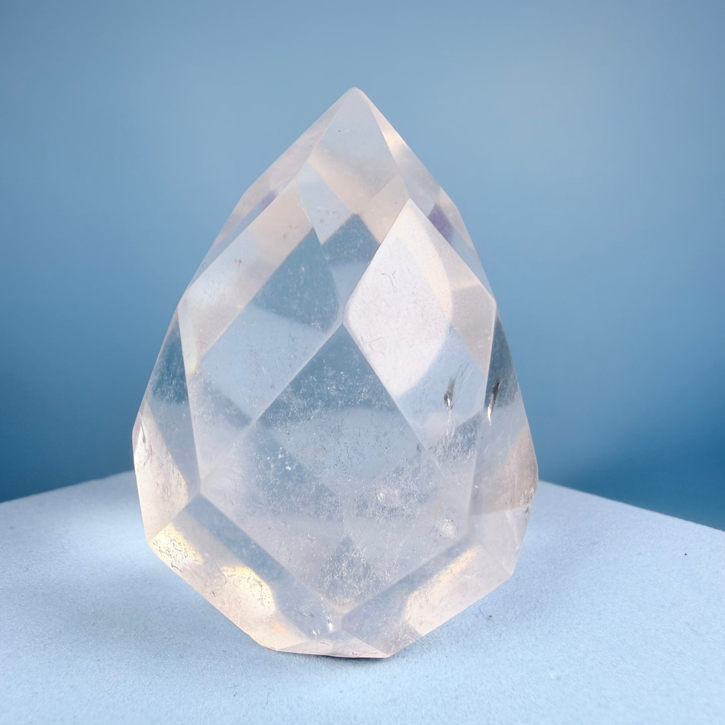 Clear Quartz Faceted Flame Small Freeform