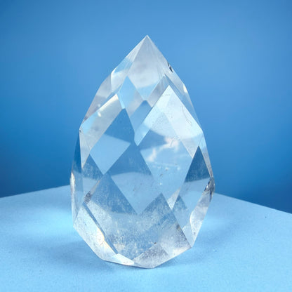 Clear Quartz Faceted Flame Small Freeform