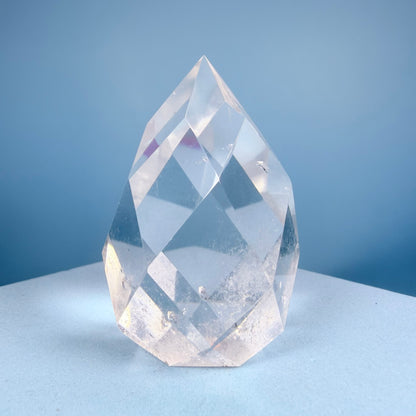 Clear Quartz Faceted Flame Small Freeform