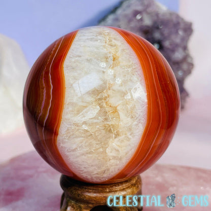 Crystalline Carnelian Agate Medium Sphere