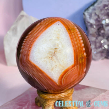 Crystalline Carnelian Agate Medium Sphere