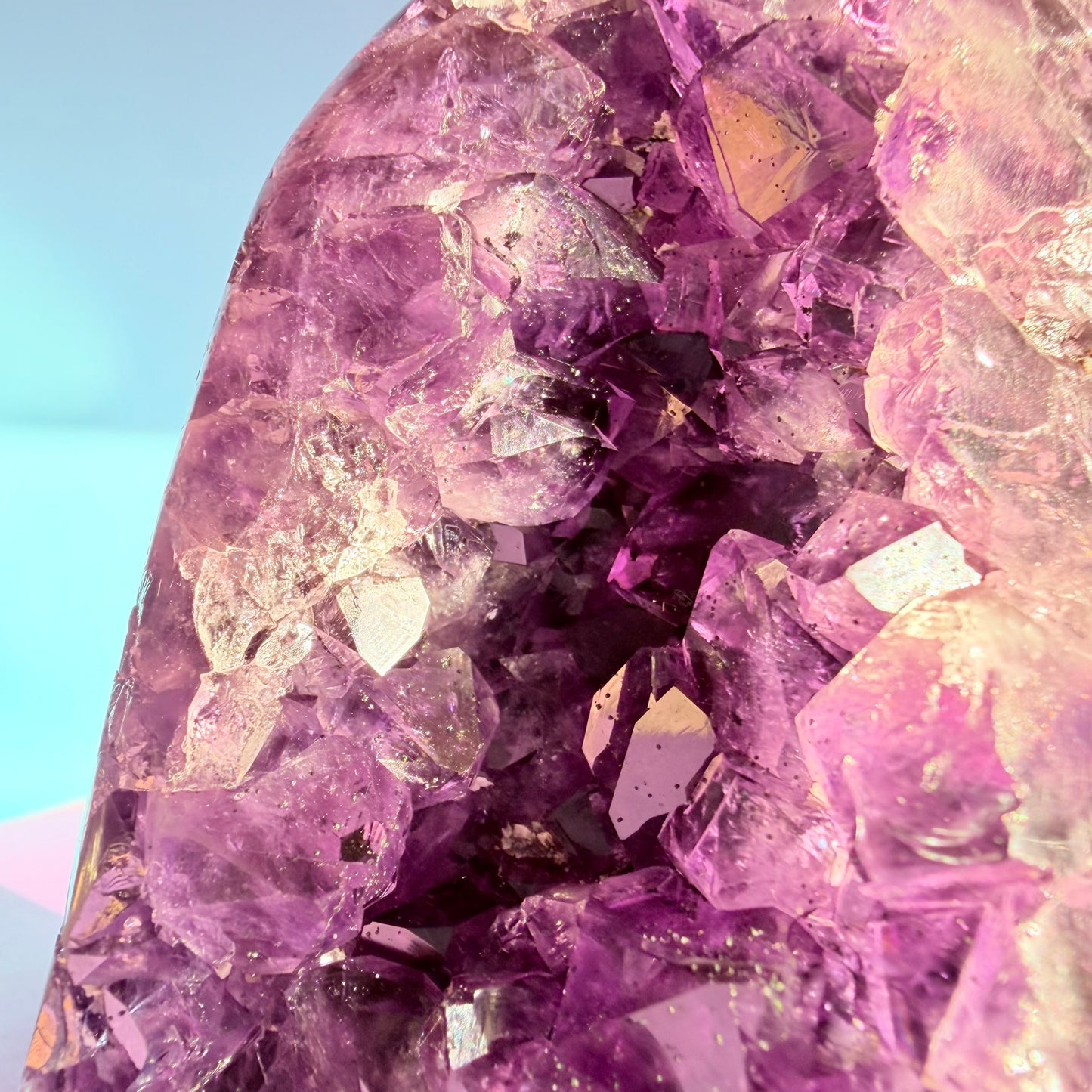 Dark Amethyst Medium Semi-Polished Cluster Freeform with Polished Agate (Video)