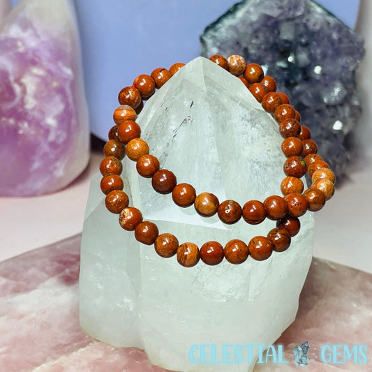 Red Jasper 6mm Bead Bracelet