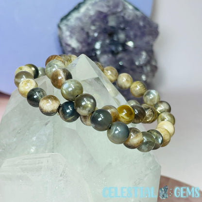 Black Moonstone 7mm- 8mm Bead Bracelet