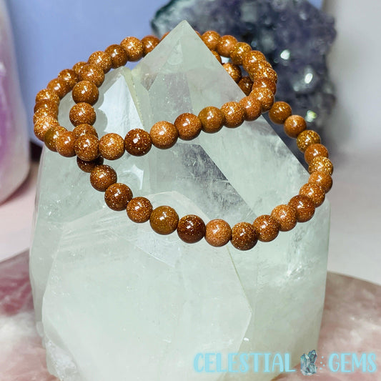 Golden Sandstone 6mm Bead Bracelet