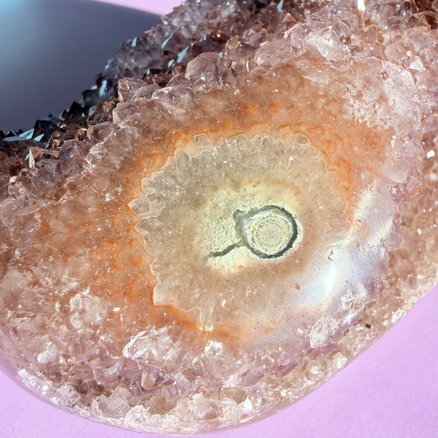 Amethyst Medium Semi-Polished Cluster Freeform with Polished Stalactite (Video)