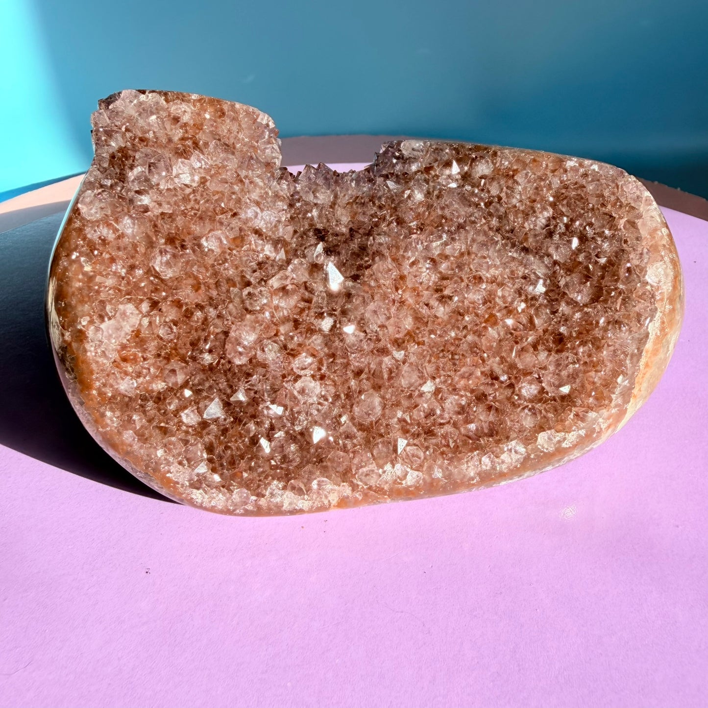 Amethyst Medium Semi-Polished Cluster Freeform with Polished Stalactite (Video)