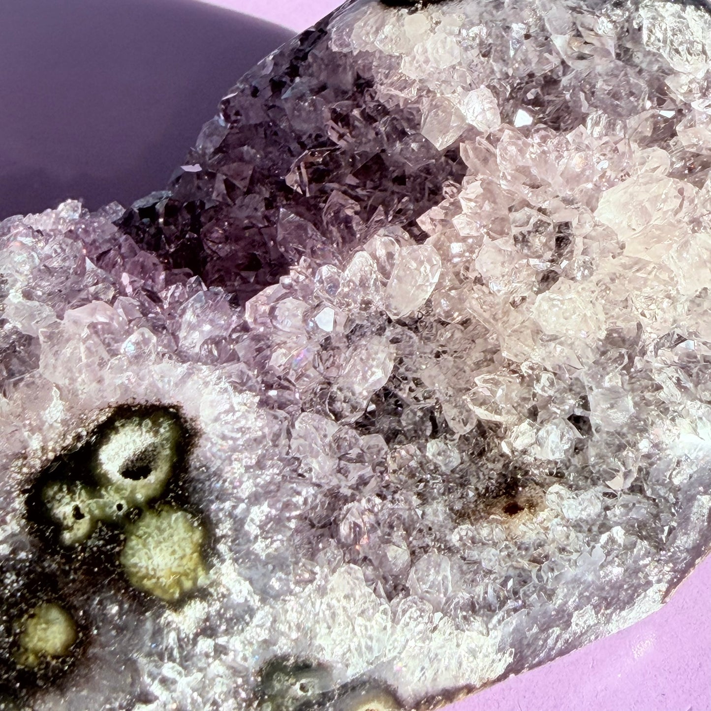 Amethyst Small Semi-Polished Cluster Freeform with Polished Agate (Video)