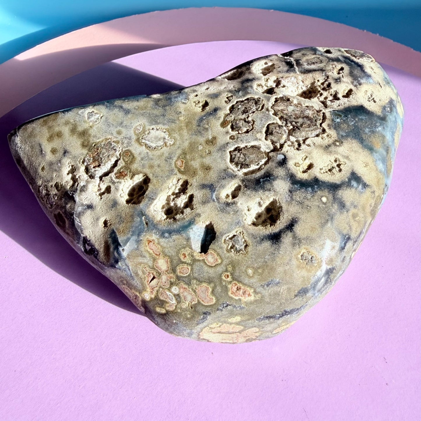 Amethyst Large Semi-Polished Geode Freeform with Polished Agate (Video)
