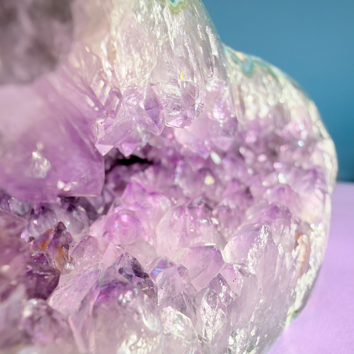 Amethyst Large Semi-Polished Geode Freeform with Polished Agate (Video)