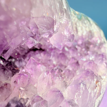 Amethyst Large Semi-Polished Geode Freeform with Polished Agate (Video)