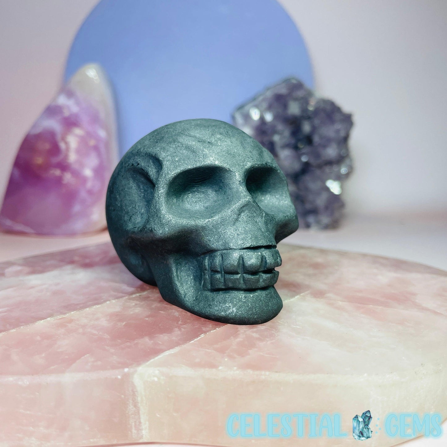 Shungite Skull Medium Carving