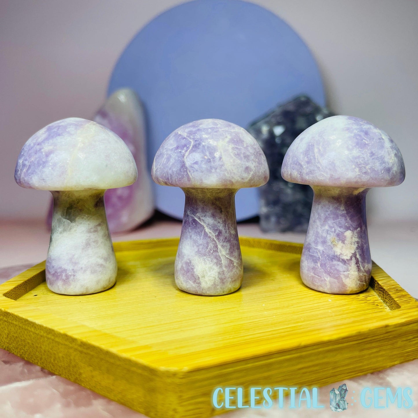 Purple Mica Mushroom Small Carving