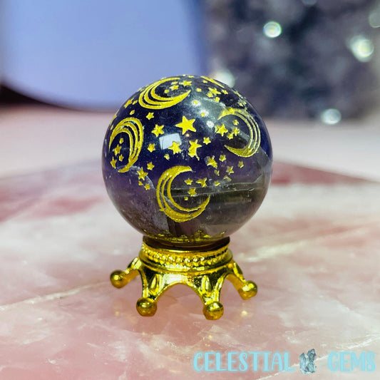 Amethyst Celestial Etched Mini Sphere