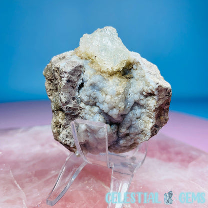 Hyalite Opal on Common Opal Matrix Medium Specimen (UV)