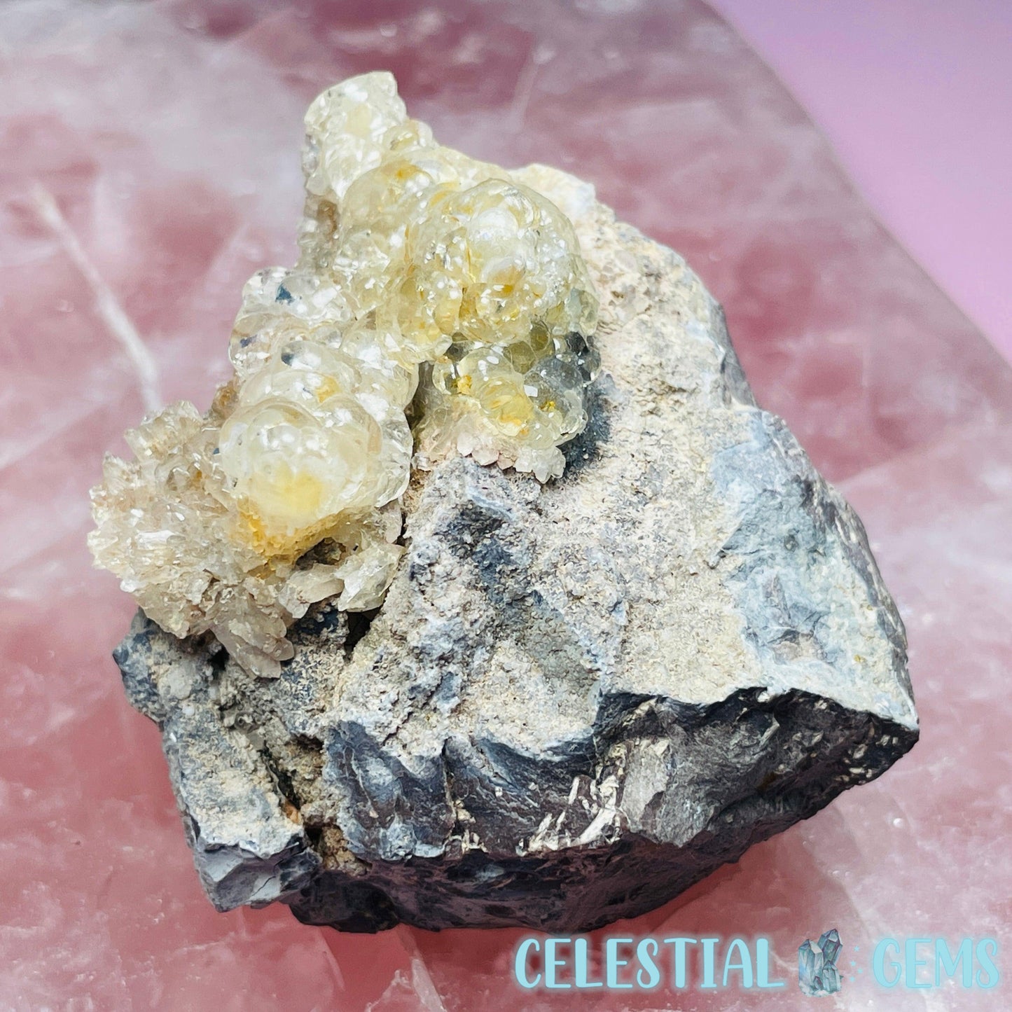 Hyalite Opal on Matrix Medium Specimen (UV)