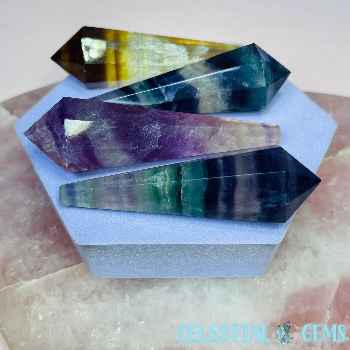 Rainbow Fluorite Small Pendulum Wand/Point