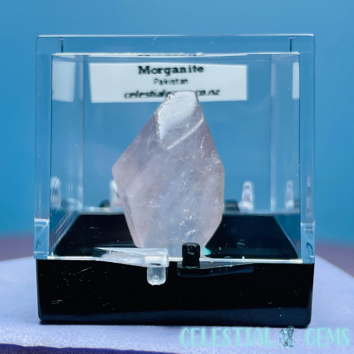 Morganite Beryl Mini Gemstone Specimen in Box