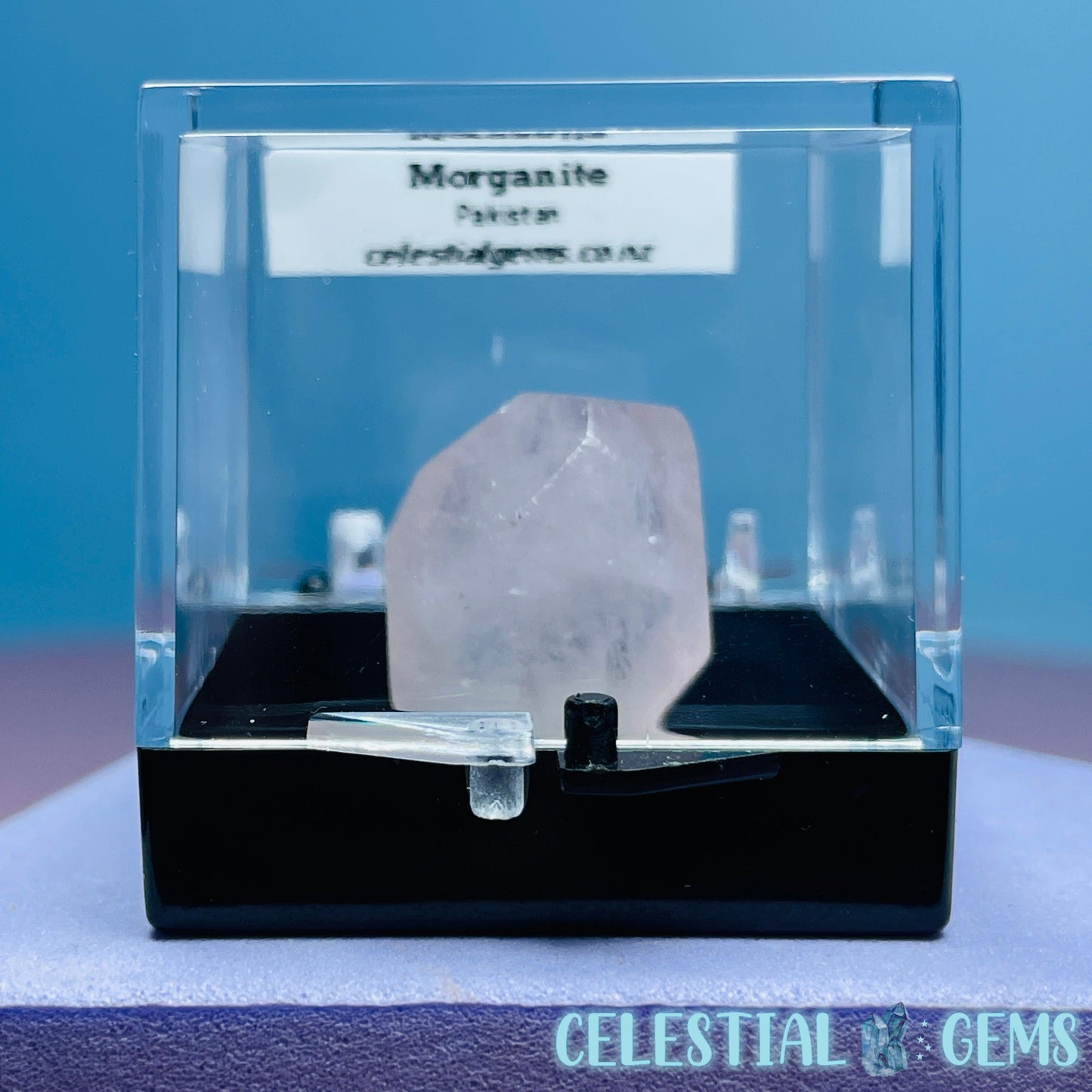 Morganite Beryl Mini Gemstone Specimen in Box