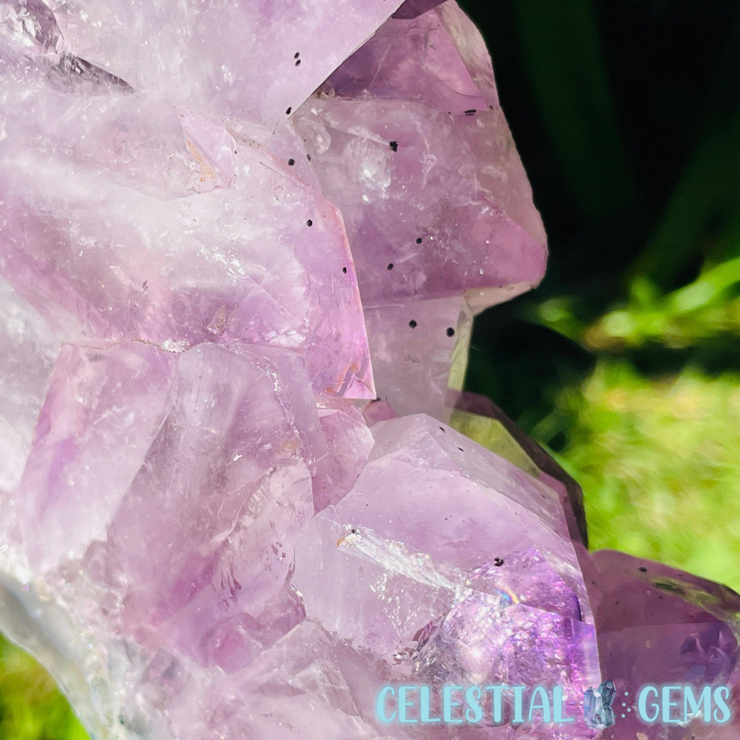 Amethyst Geode Ring XL Slab on Metal Stand (Video)