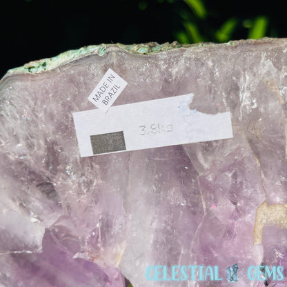 Amethyst Geode Ring XL Slab on Metal Stand (Video)