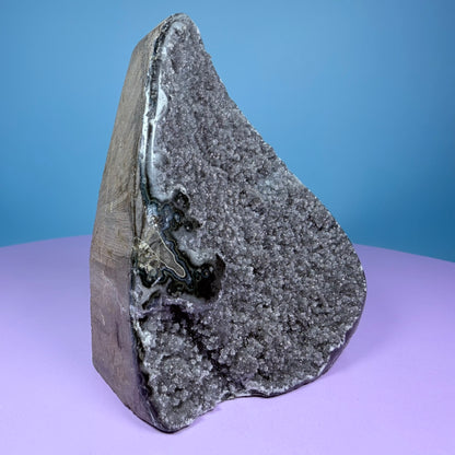 Brown Sugar Amethyst Medium Semi-Polished Cluster Freeform with Agate (Video)