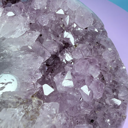 Amethyst Large Semi-Polished Geode Freeform with Polished Agate (Video)