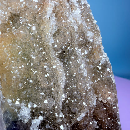 Orange Rainbow Amethyst Small Semi-Polished Cluster Freeform with Agate (Video)