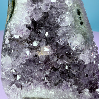 Amethyst Small Semi-Polished Cluster Freeform with Agate (Video)