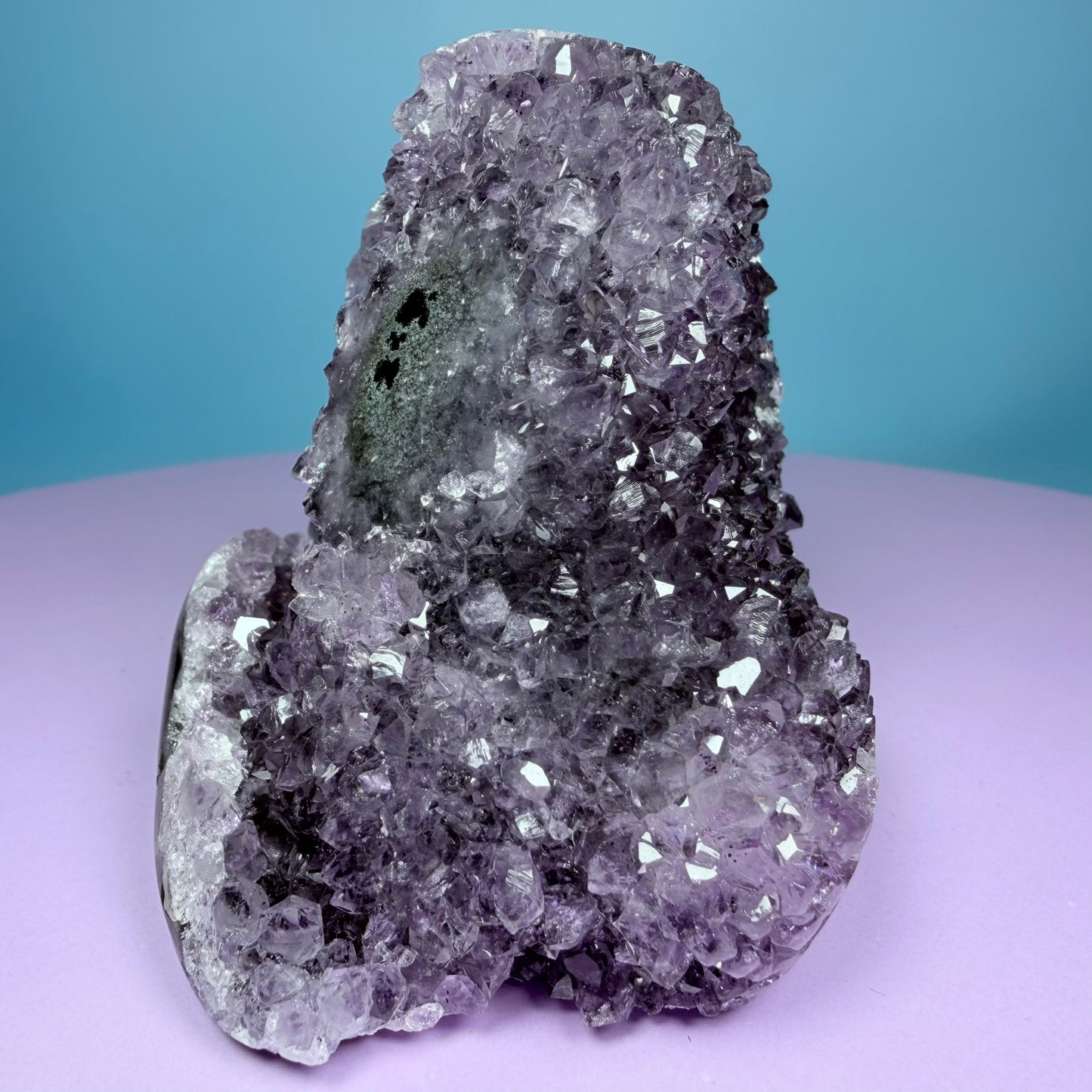 Amethyst Small Semi-Polished Cluster Freeform with Agate (Video)