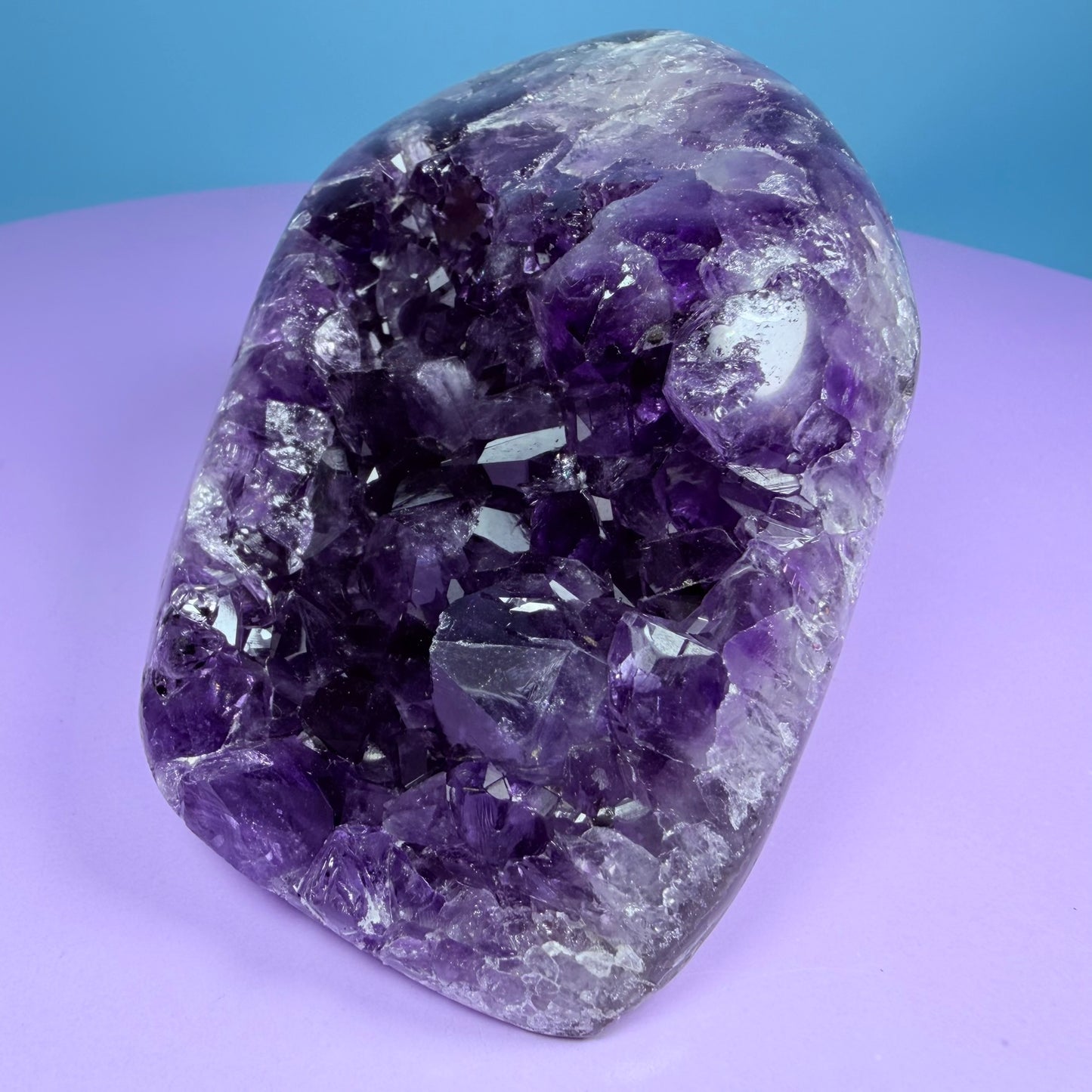 Amethyst Small Semi-Polished Cluster Freeform with Agate