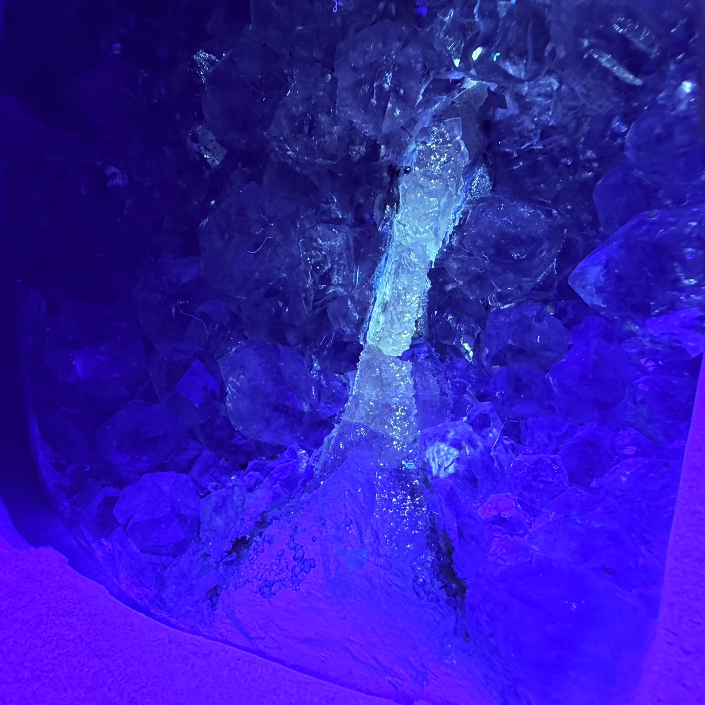 Amethyst Medium Semi-Polished Cluster Freeform with Calcite (Video)