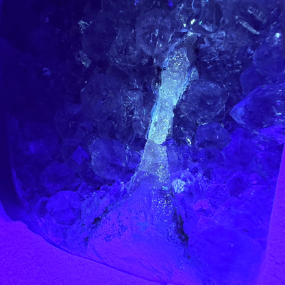 Amethyst Medium Semi-Polished Cluster Freeform with Calcite (Video)