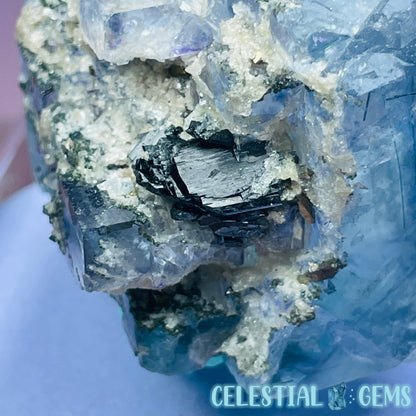 EXCELLENT Yaogangxian Colour-Zoned Fluorite + Ferberite, Jamesonite, Chlorite, Calcite + Pyrite Specimen (Video)