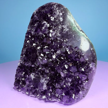 Amethyst Medium Semi-Polished Cluster Freeform with Agate (Video)