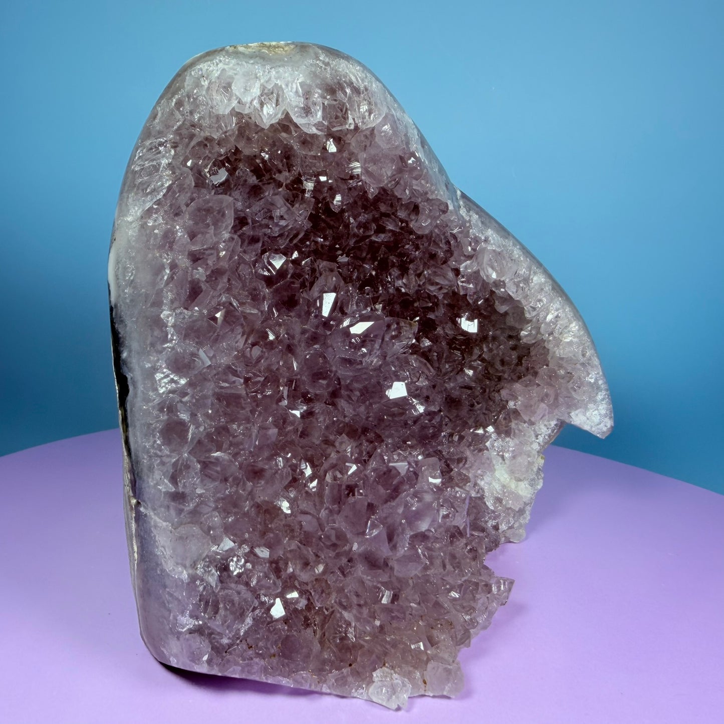 Amethyst Large Semi-Polished Cluster Freeform with Agate (Video)