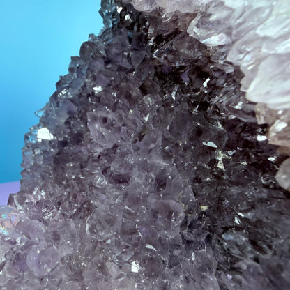 Amethyst Large Semi-Polished Cluster Freeform with Agate (Video)