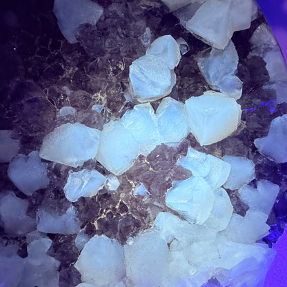 Amethyst Large Semi-Polished Cluster Freeform with Agate and Calcite (Video)