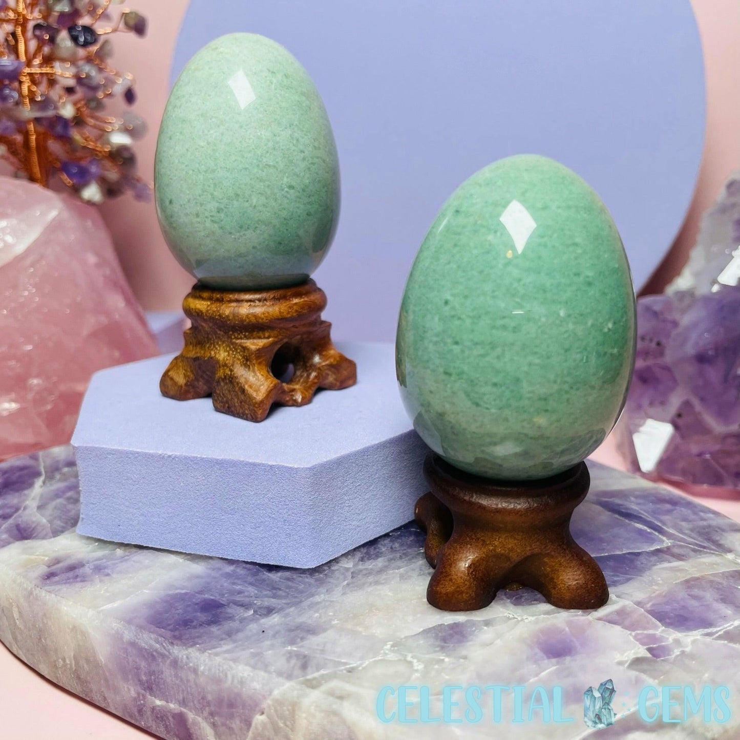 Green Aventurine Egg Medium Carving