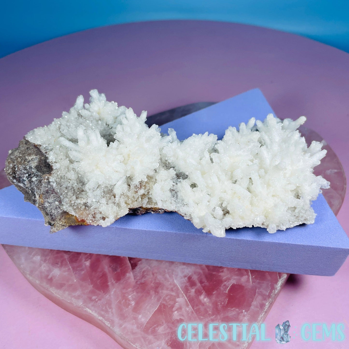 White Aragonite Druzy Cluster Medium Specimen